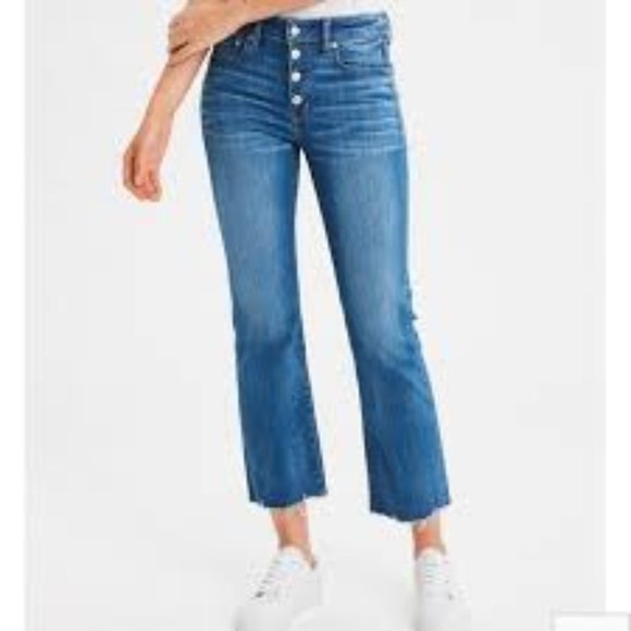 SOLD American Eagle High-Waisted Crop Flare Jean - Picture 1 of 7